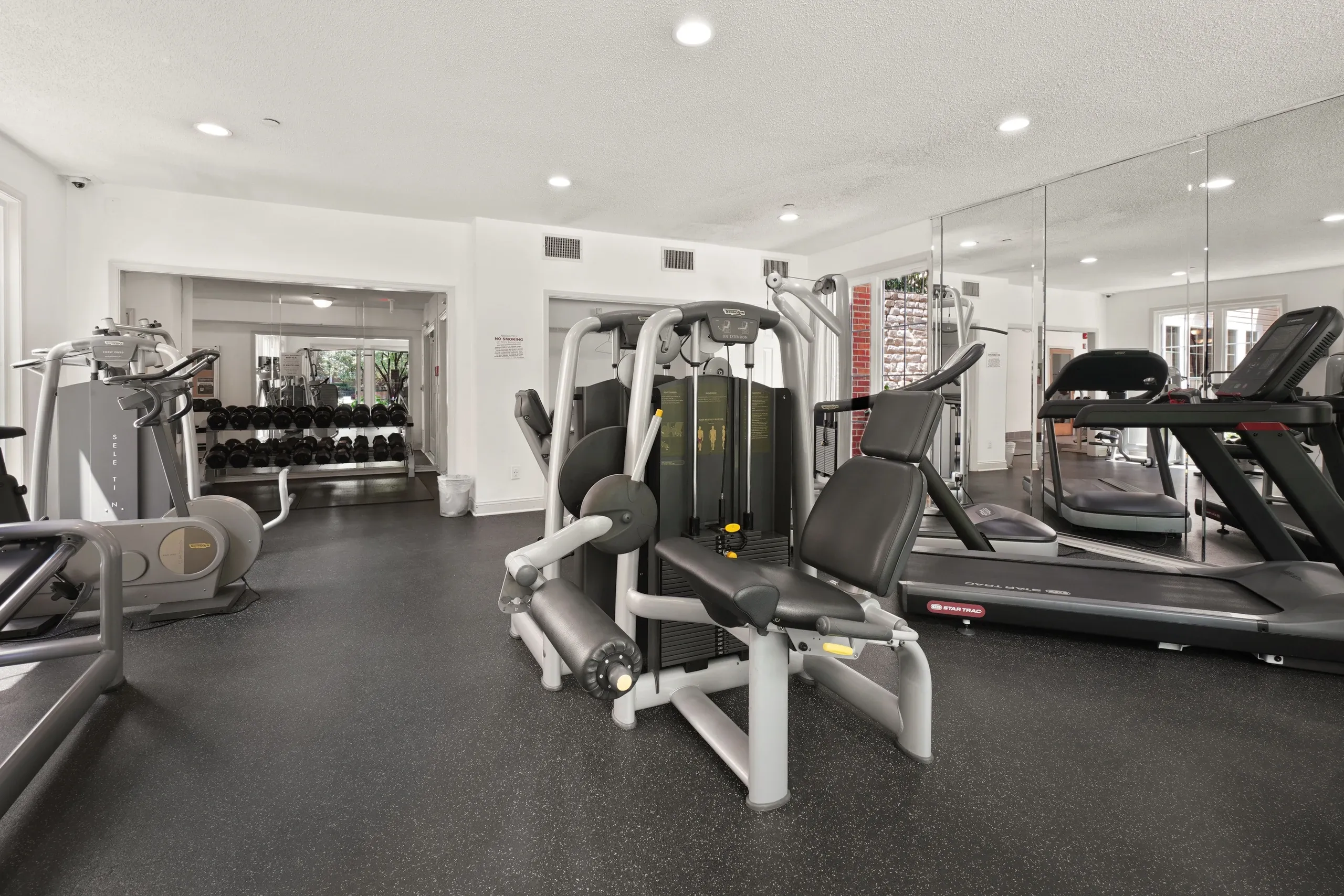 Modern ve aydınlık bir spor salonunun geniş iç mekân görünümü